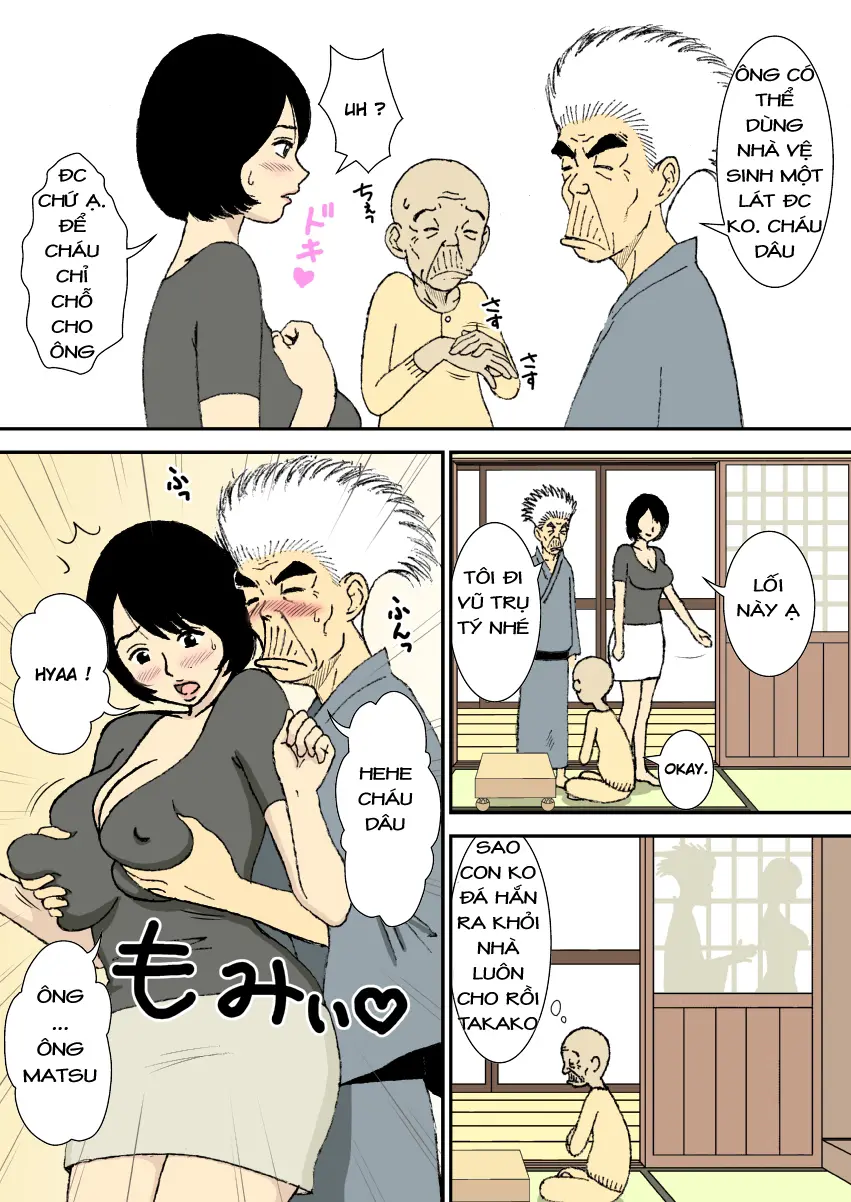 Ojii-chan to Gifu to Giri no Musuko to, Kyonyuu Yome. | Ông nội, bố chồng, con trai chồng và cô vợ vú bự Ch. 1 - Full trang 24