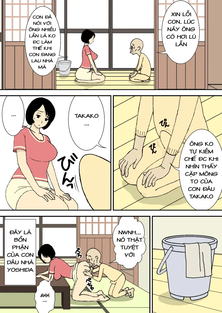 Ojii-chan to Gifu to Giri no Musuko to, Kyonyuu Yome. | Ông nội, bố chồng, con trai chồng và cô vợ vú bự Ch. 1 - Full trang 5
