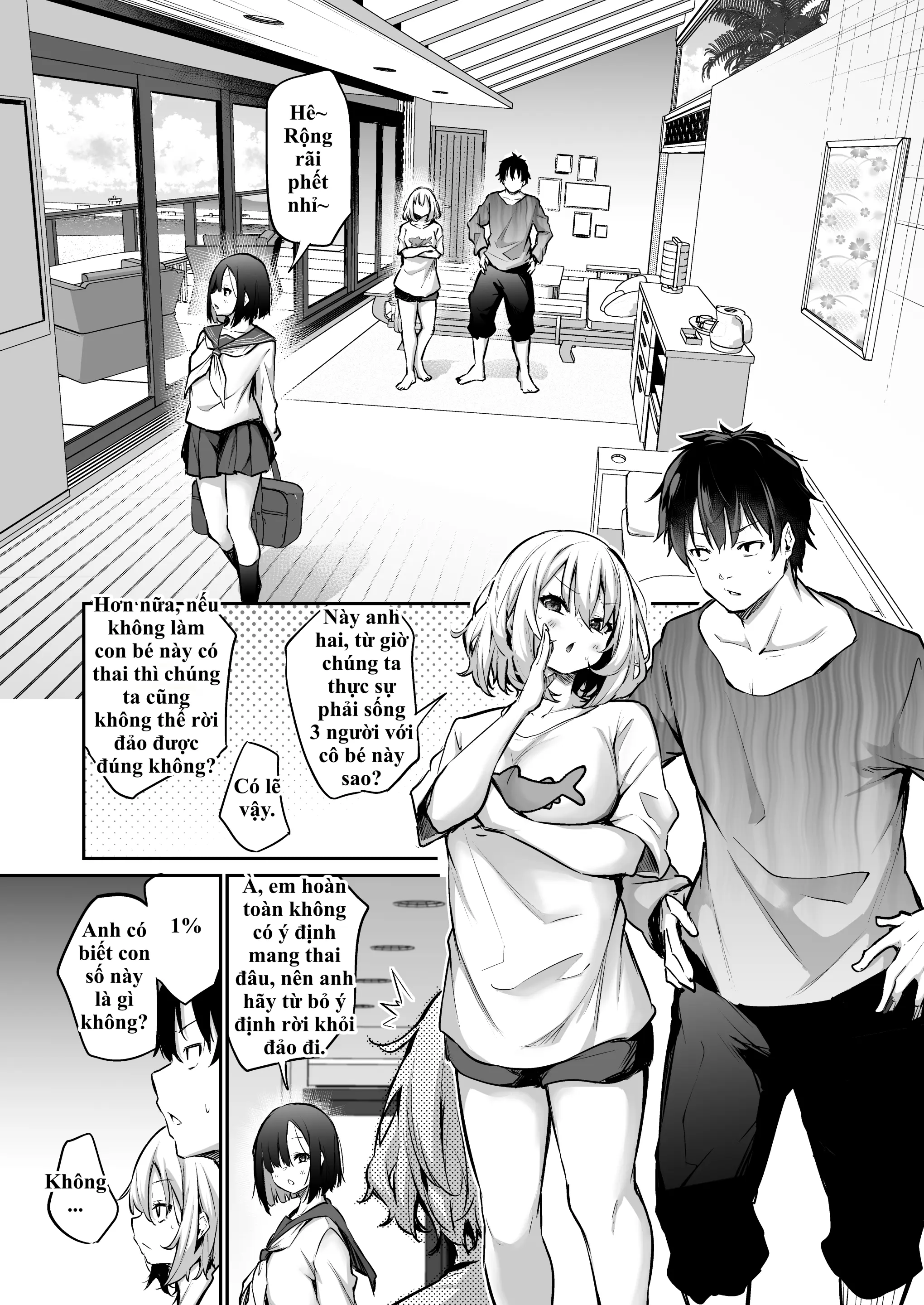 Imouto Haramasenai to Derarenai Shima 2 | Bị nhốt trên đảo cùng em gái và cuộc sống 'gieo giống' 24/7 không có ngày nghỉ! 2 - Full trang 9