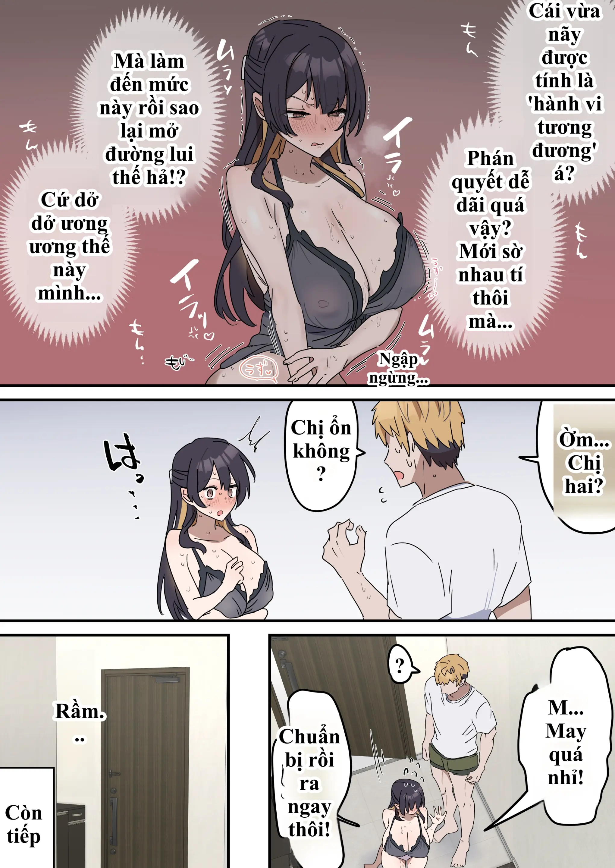 Giji Sekkusu Kyouei | Bị lừa vào phòng "Không chịch không được ra", chị gái từ "diễn sâu" thành nghiện luôn hàng của em trai! - Full trang 46