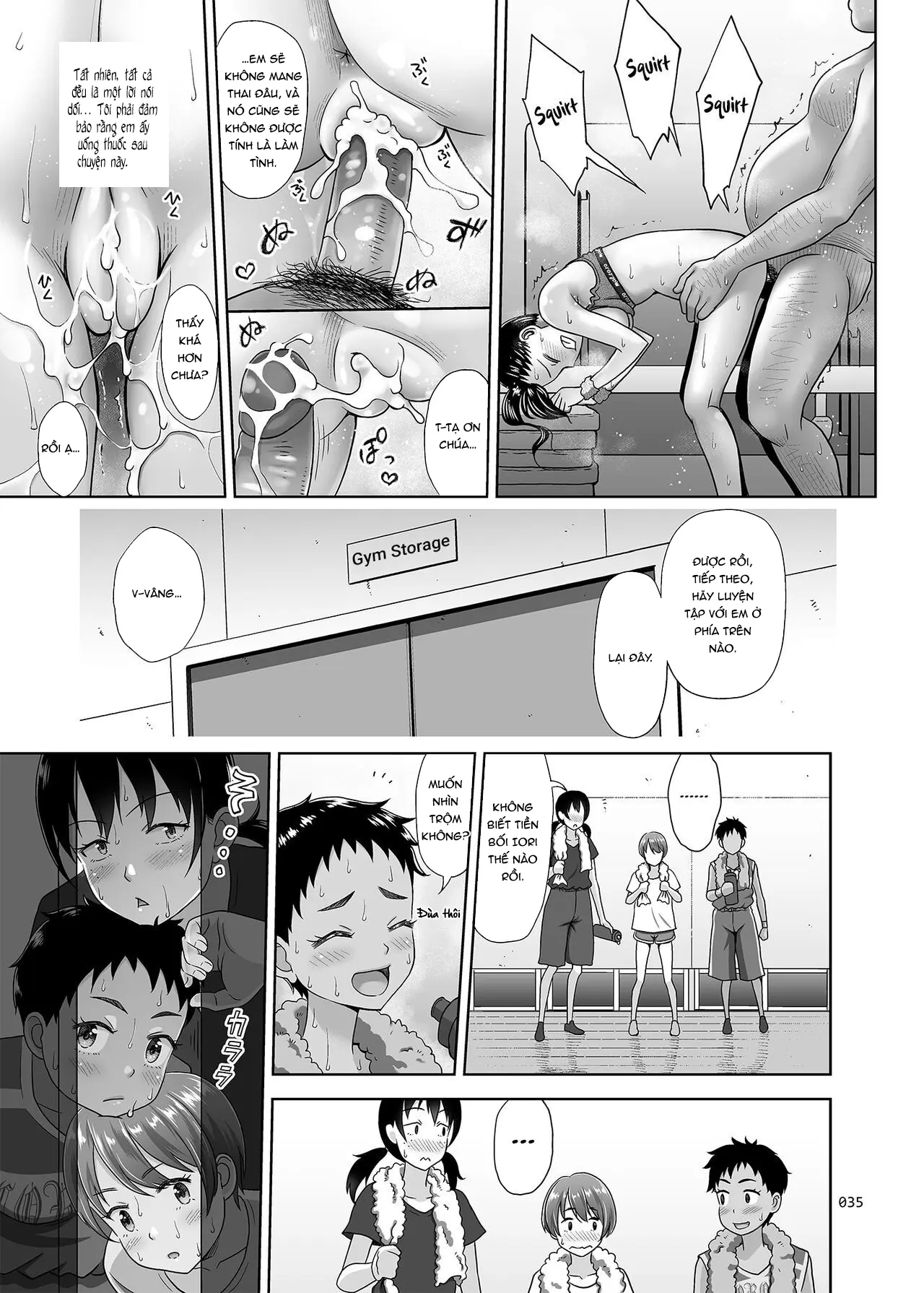 Seishidouin no Oshigoto 3 Mushiatsui Taiiku Souko de Iron na Renshuu o Shitemitara Asedaku ni Natta (decensored) - Full trang 34